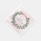 waterverf Roze Kerstman 1e geboortedag Servet (Hoek)