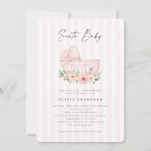 Waterverf Roze Kerstman Baby Kerst Baby shower Kaart