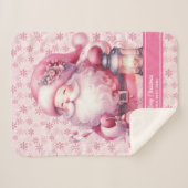 Waterverf Roze Kerstman Deken Meisjes Pinkmas (Voorkant (horizontaal))