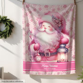 Waterverf Roze Kerstman Deken Meisjes Pinkmas