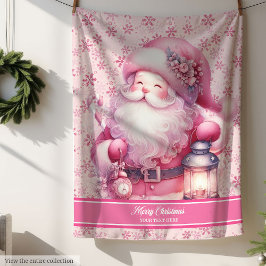 Waterverf Roze Kerstman Deken Meisjes Pinkmas