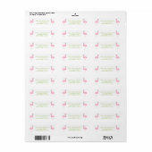 Waterverf Roze Kerstman Flamingo Kerstadres Etiket (Full Sheet)