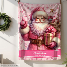 Waterverf Roze Kerstmandeken voor meisjes Kerst Sherpa Deken