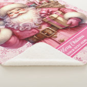 Waterverf Roze Kerstmandeken voor meisjes Kerst Sherpa Deken (3/4)