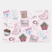 Waterverf Roze Kerstmis Inpakpapier Vel (Voorkant)