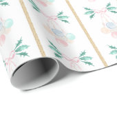 Waterverf Roze Kerstversiering Grandmillennial Cadeaupapier (Rol Hoek)