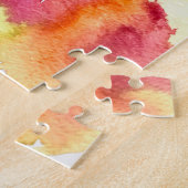 Waterverf roze klaproos kunst bloem legpuzzel (Zijkant)