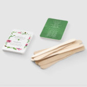 Waterverf roze klaprozen bruiloft programma handwaaier (Niet-gemonteerd)