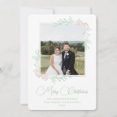 Waterverf Roze Klassieke Zuidelijke Kerstmis Feestdagenkaart (Voorkant)