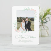 Waterverf Roze Klassieke Zuidelijke Kerstmis Feestdagenkaart (Staand voorkant)