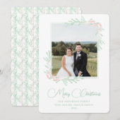 Waterverf Roze Klassieke Zuidelijke Kerstmis Feestdagenkaart (Voorkant / Achterkant)