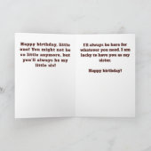 Waterverf Roze Kleine Zusje Verjaardag Kaart (Binnen)