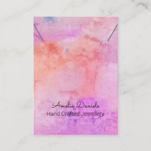 Waterverf Roze kleurenscherm met Ketting Visitekaartje