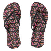 Waterverf roze kleurige zwarte regenboogpatroon teenslippers (Voetbed)