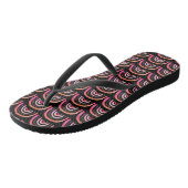Waterverf roze kleurige zwarte regenboogpatroon teenslippers (Schuin)