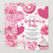 Waterverf Roze koekjes en behandelingen van de Gal Kaart (Voorkant / Achterkant)