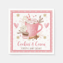 Waterverf Roze Koekjes en Cacao Baby Shower