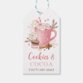 Waterverf Roze koekjes en cacaomeisje Baby shower Cadeaulabel (Voorkant)