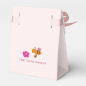 Waterverf roze konijn in de tuin kinderen verjaard bedankdoosjes (Achterkant)