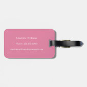 waterverf roze konijntje & bij in tuin Monogram Bagagelabel (Achterkant horizontaal)