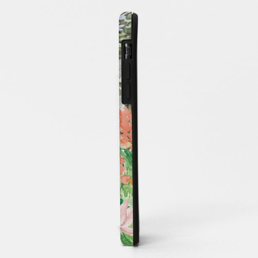 Waterverf roze koraal bloemenweide op de berg Case-Mate iPhone case (Achterkant/links)