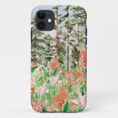 Waterverf Roze Koraal Bloemrijke Weide Op Berg Case-Mate iPhone Case (Achterkant)