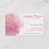 Waterverf roze koraal visitekaartje (Achterkant)