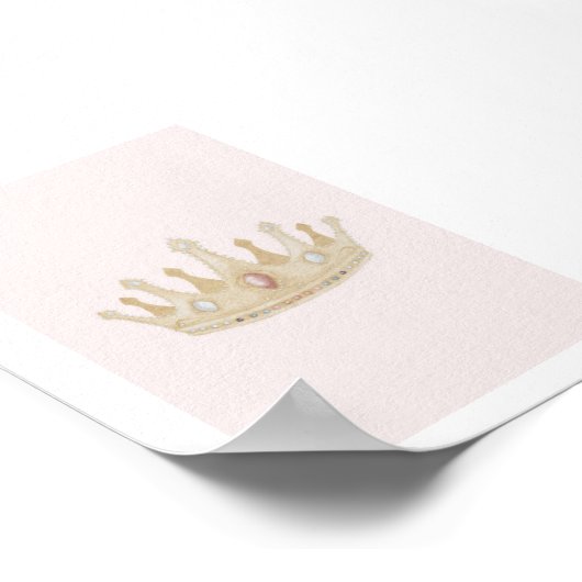 Waterverf roze  kroon poster (Hoek)
