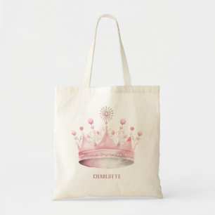 Waterverf roze kroon tote bag