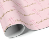 Waterverf Roze Kruis Bevestiging Cadeaupapier (Rol Hoek)