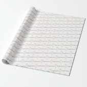 Waterverf Roze Kruis Bevestiging Wit Cadeaupapier (Uitgerold)
