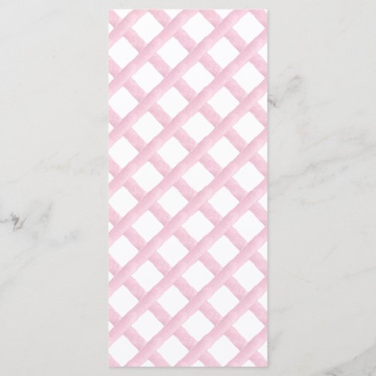 Waterverf Roze Kruis Monogram Crest doopsel Menu (Achterkant)