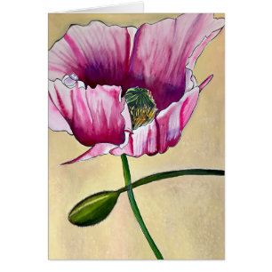 Waterverf roze kunstbloem