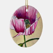 Waterverf roze kunstbloem keramisch ornament (Rechts)