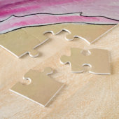 Waterverf roze kunstbloem legpuzzel (Zijkant)