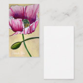 Waterverf roze kunstbloem notitiekaartje (Voorkant / Achterkant)