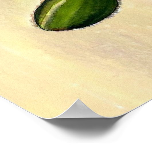 Waterverf roze kunstbloem poster (Hoek)