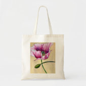 Waterverf roze kunstbloem tote bag (Voorkant)