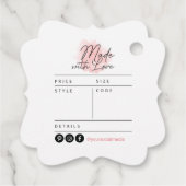 Waterverf Roze Label voor Boutique Store (Achterkant)