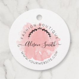 Waterverf Roze Label voor Boutique Store