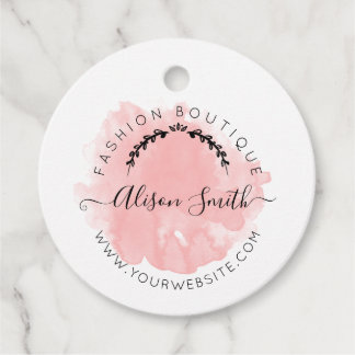 Waterverf Roze Label voor Boutique Store