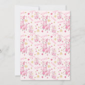 Waterverf Roze Lama Bruiloftsborrel Kaart (Achterkant)