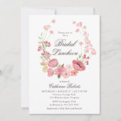 Waterverf Roze Landbloemen Bridal Luncheon Kaart (Voorkant)