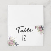 Waterverf roze lavendel rozen minimalistisch plaatskaartje (Buitenkant ongevouwen)