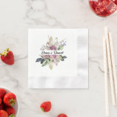 Waterverf roze lavendel rozen minimalistisch servet (Insitu)