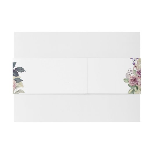 Waterverf roze lavendel rozen minimalistisch uitnodigingen wikkel (Achterkant Voorbeeld)