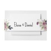 Waterverf roze lavendel rozen minimalistisch uitnodigingen wikkel (Voorkant Voorbeeld)