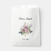 Waterverf Roze Lavendel rozen Zwarte jurk bruiloft Bedankzakje (Voorkant)