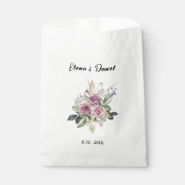 Waterverf Roze Lavendel rozen Zwarte jurk bruiloft Bedankzakje