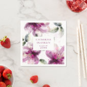 Waterverf Roze Lelie Bloemen Gradsfeest Servet (Insitu)